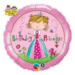 Balón fóliový Brithday Princess ružový