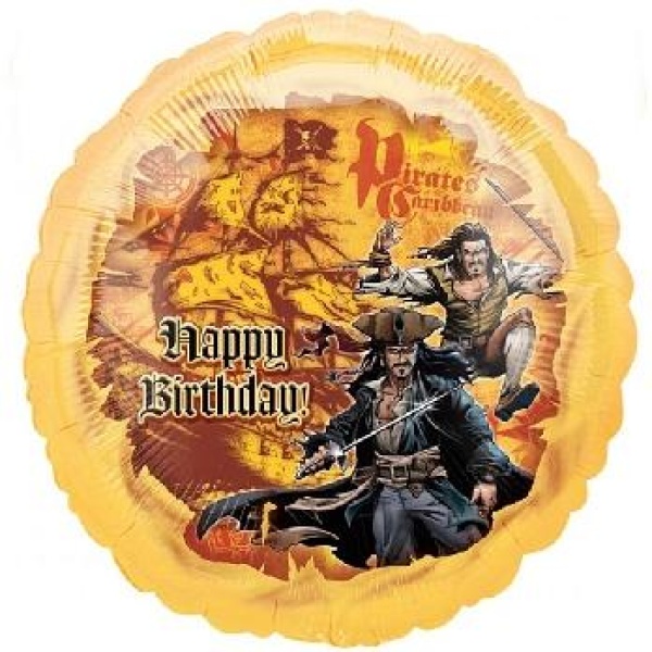 Balón fóliový Piráti Happy Birthday, 45cm