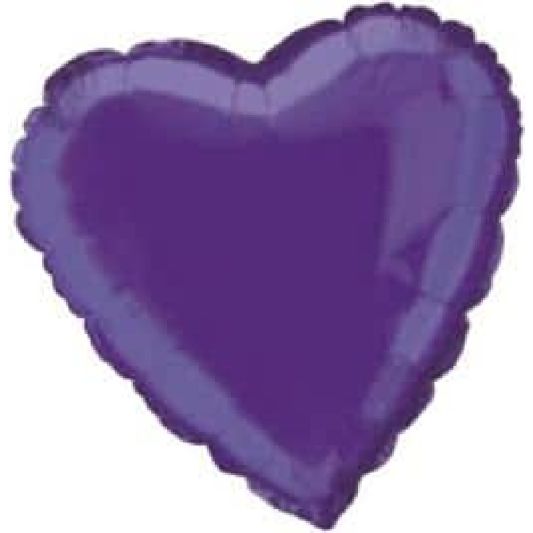 Balón fóliový Srdce fialové, 45cm