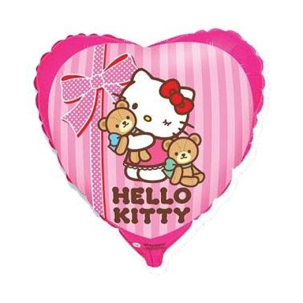Balón fóliový srdce Hello Kitty, 45cm