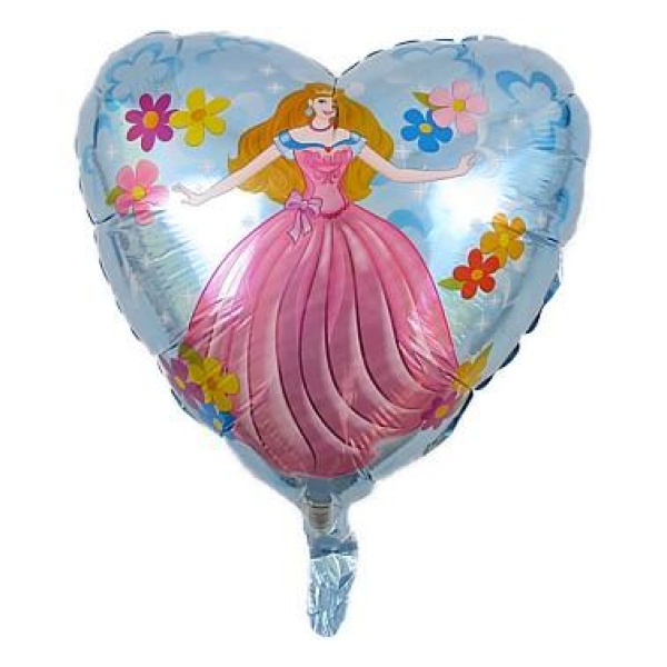 Balón fóliový srdce Princezná v kvetoch, 45cm