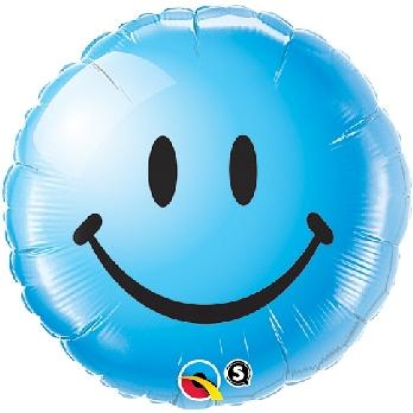 Balón fóliový úsmev modrý, 45cm