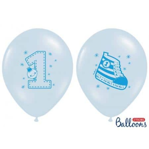 Balón NUMBER 1, svetlá  modrá, 1ks,30cm