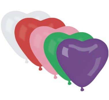 Balón srdce rôzne farby, 25cm, 1ks