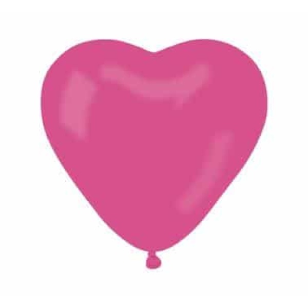 Balón srdce ružové, 25cm, 1ks