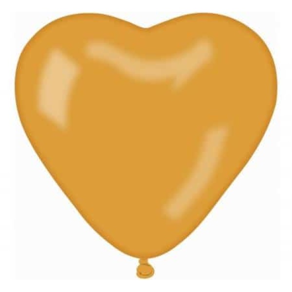 Balón srdce zlaté, 25cm, 1ks