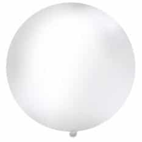 Balón veľký pastelový biely, 100cm