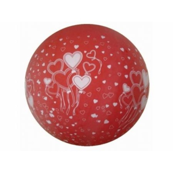 Balón veľký pastelový červený so srdiečkami, 100cm