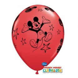 Balóny Mickey Mouse, pasteovýl červený, 30cm, 6ks