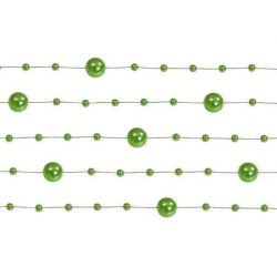 Girlanda perlová zelená, 130cm, 5ks