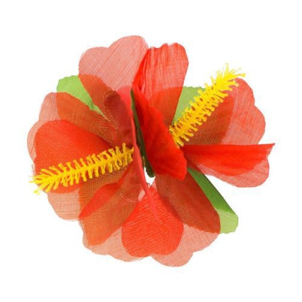 Havajský kvetový štipec do vlasov, červený