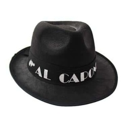 Klobúk AL Capone, čierny