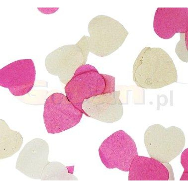 Konfety papierové Srdcia bielo-ružové, 25g