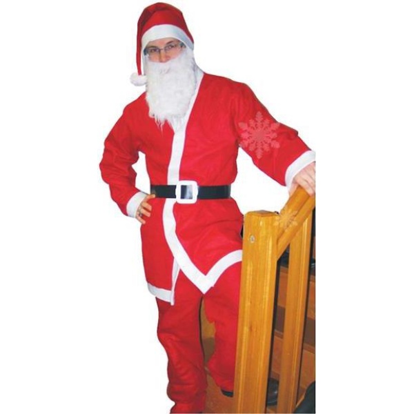 Kostým Santa Claus, čiapka, brada, bluza, nohavice, opasok