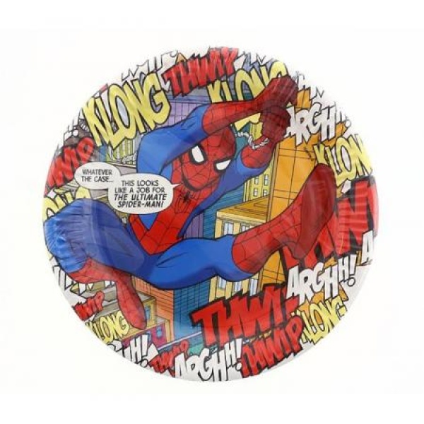 Papierové taniere Spiderman Art, 23cm, 8ks