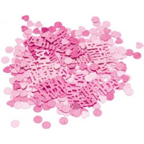 Rúžové konfety HAPPY BIRTHDAY