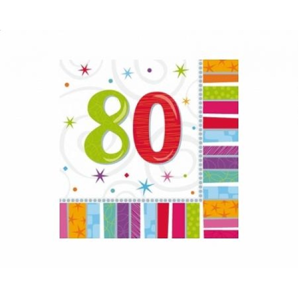 Servítky 80. narodeniny, 33x33cm, 16ks