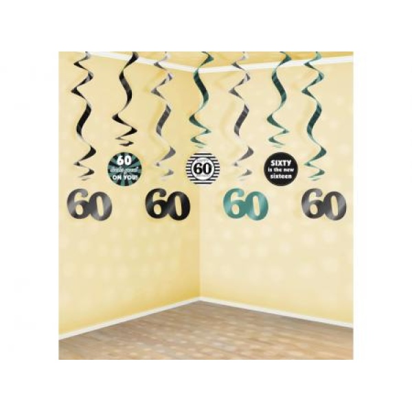 Špirálová dekorácia 60. narodeniny, 60cm, 7ks