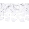 Vystreľovacie konfety biele srdcia, 60cm