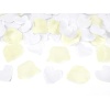 Vystreľovacie konfety krémové plátky ruže a biele srdce, 60cm