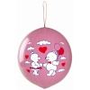Balón macko so srdiečkami s gumičkou, ružový, 1ks