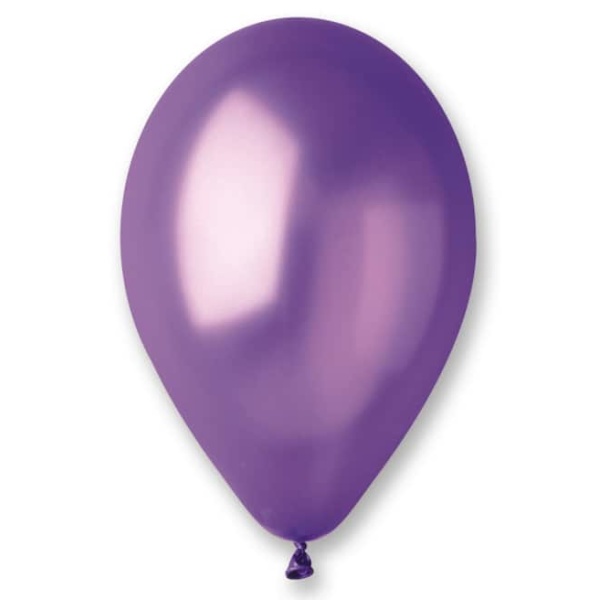 Balón metalický fialový, 26cm, 1ks