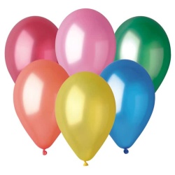Balón metalický mix farieb, 30cm, 50ks