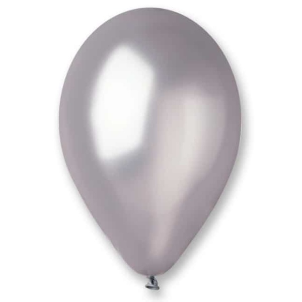 Balón metalický strieborný, 26cm, 1ks