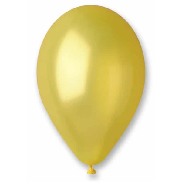Balón metalický žltý, 26cm, 1ks
