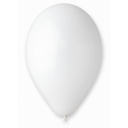 Balón pastelový biely 30cm, 1ks