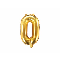 Fóliový balón číslo 0, zlatý, 35cm