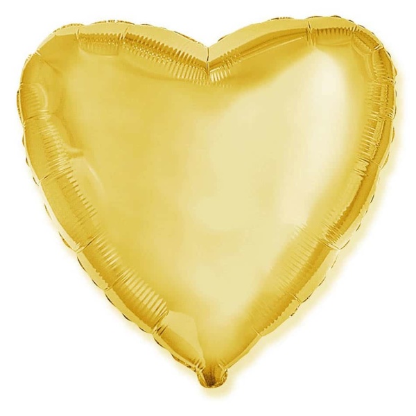Balón fóliový Srdce zlaté, 46cm