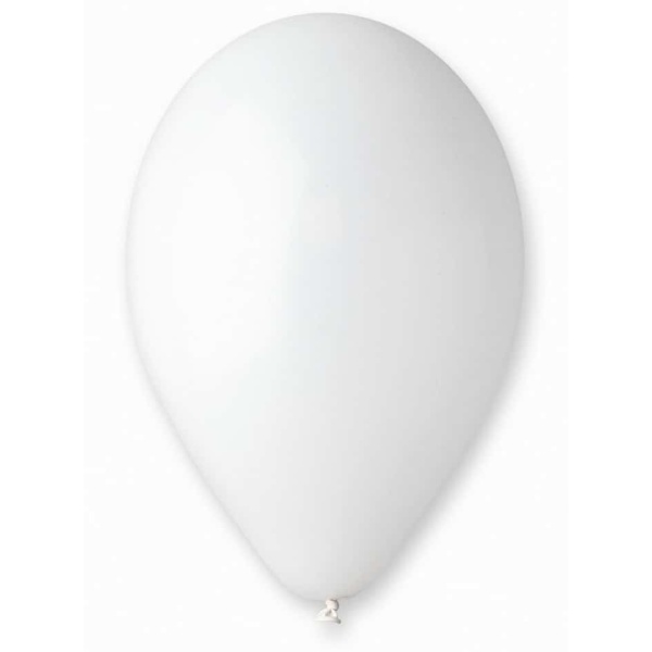 Balón pastelový biely, 26cm, 1ks