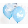 Balóny 1. narodeniny, modré a priesvitné, 30cm, 1ks