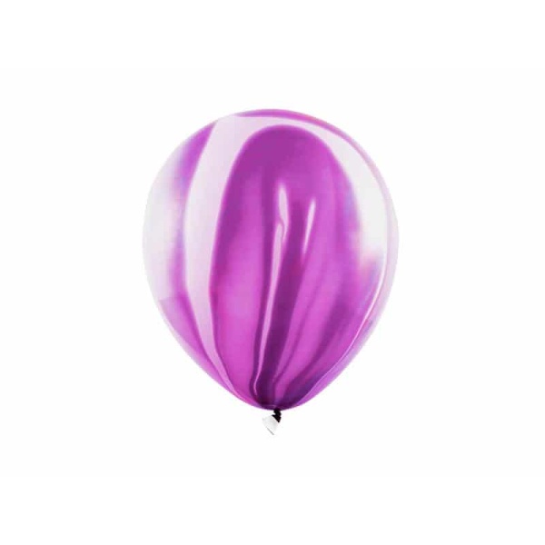 Balóny mramorovým vzor, fialové, 30cm, 6ks