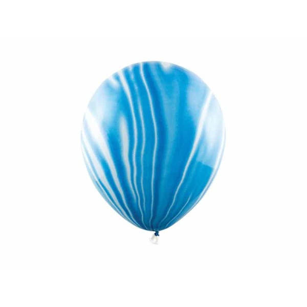 Balóny mramorovým vzor, modré, 30cm, 6ks