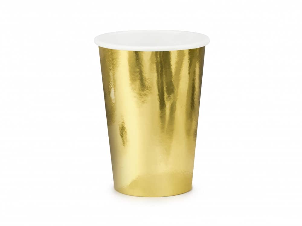 Papierový pohár zlatý, 220ml, 6ks