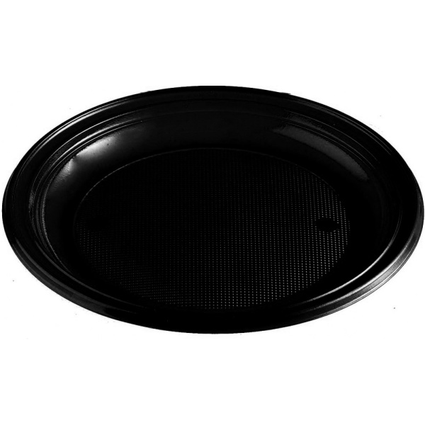 Plastový tanier čierny, 22cm, 10ks