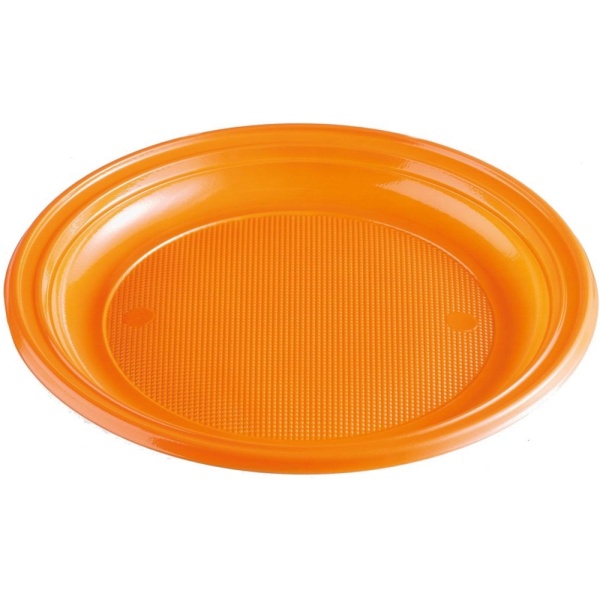 Plastový tanier oranžový, 22cm, 10ks
