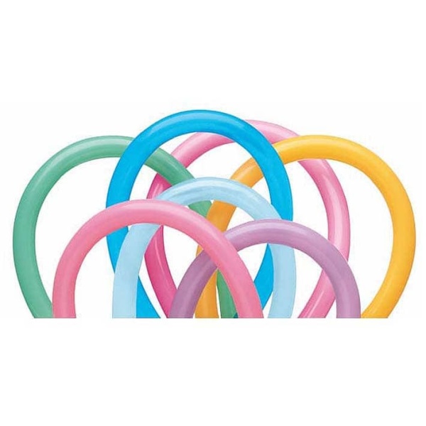 Balóny modelovacie pastelové, farebný mix,  260cm, 100ks