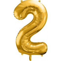 Fóliový balón číslo 2, zlatý, 86cm