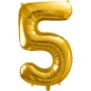 Fóliový balón číslo 5, zlatý, 86cm