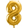 Fóliový balón číslo 8, zlatý, 86cm