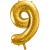 Fóliový balón číslo 9, zlatý, 86cm