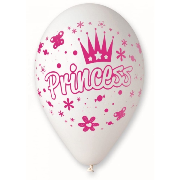Balón Princess biely, 30cm, 1ks