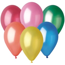 Balóny metalické mix farieb, 26cm, 50ks