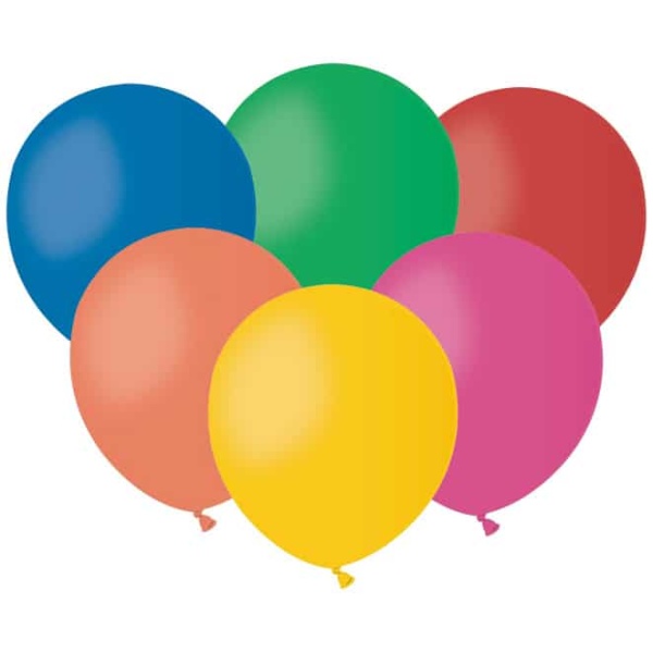 Balóny pastelové mix farieb, 13cm, 100ks