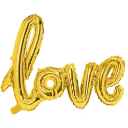 Fóliový balón nápis Love zlatý, 73x59cm