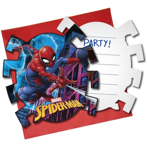 Narodeninové pozvánky Spiderman, 6ks