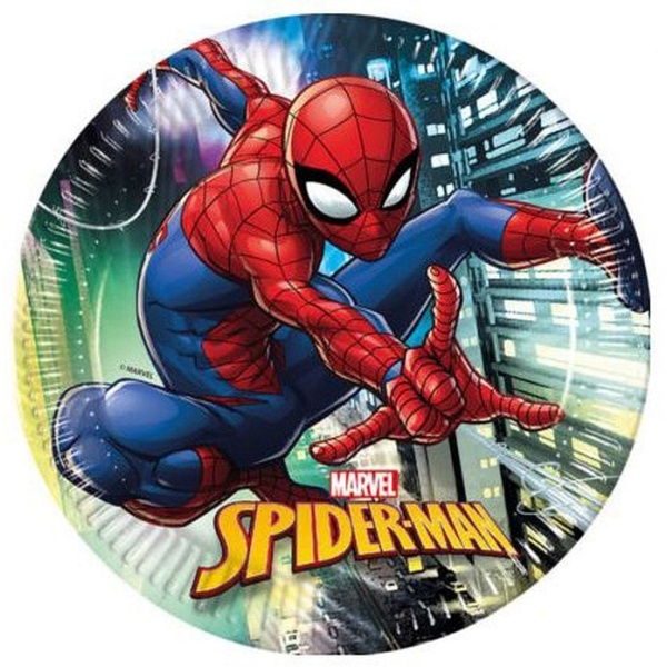 Papierové taniere Spiderman, 23cm, 8ks